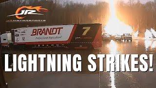 Lightning Strikes at the JR Motorsports Race Shop (All Angles)