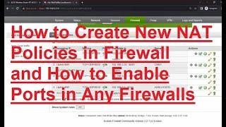 How to Create and Configure Firewall NAT Rules, How to Enable NAT Policies and Port forwarding