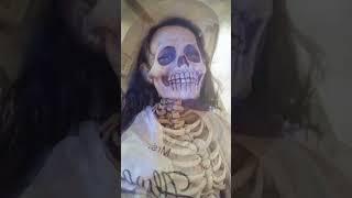 try not laugh Dimple waiting Xmandre finish in the Bathroom #viralshorts #skeleton #funny ️