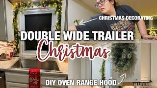  $28 DIY RANGE HOOD IN THE KITCHEN! Double wide trailer Christmas decor! Decorate the kitchen w/me!