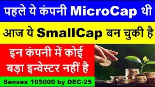 पहले ये कंपनी MicroCap थी | आज ये SmallCap बन चुकी है | इन कंपनी में कोई बड़ा इन्वेस्टर नहीं है