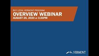 Buy Local Vermont Program Overview Webinar