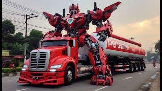 Pertama Disini Truck Kontainer Panjang,Truck Tangki Pertamina berubah menjadi Robot Transformer