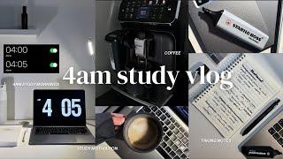 4AM study vlog | studying, productive mornings, taking notes, coffee