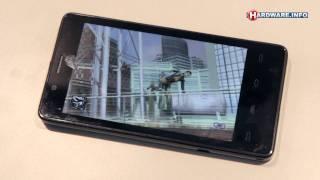 Intel Medfield smartphone sample running realtime 3D graphics demo