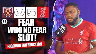 WEST HAM 0-5 LIVERPOOL (Karibi -NIGERIAN FAN REACTION) - Premier League 2024 -2025