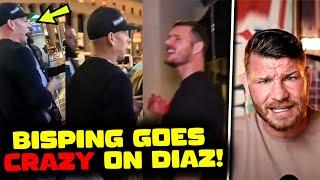 Nate Diaz & Michael Bisping GO BACK & FORTH, PHYSICAL ALTERCATION between Diaz and Bouncer REACTION!