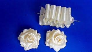 Ribbon Flowers / How to make ribbon flowers / Easy making with needle / Amazing Ribbon Tricks