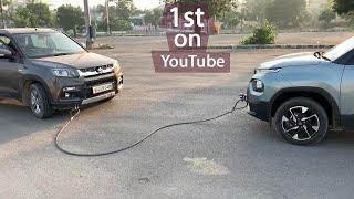 Tata Punch 1.2L VS Brezza 1.3L - TUG OF WAR !