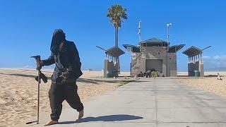 Windy Day Stroll around an Empty Venice Boardwalk