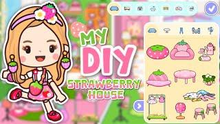 Miga World NEW UPDATE‼️PINK kawaii STRAWBERRY HOUSE DIY DECORATIONS 🩷|NEW ITEMS|Miga town |tocaboca