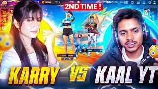 CUTE V BADGE GRIL STREAMER VS KAAL YT ON CS RANKED 1 VS 4  GARENA FREE FIRE