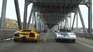 Lamborghini Murcielago and Nissan GTR Black Edition