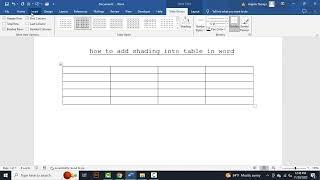 how to add shading into table in word