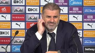 "CREDIT TO THE LADS, OUTSTANDING!" PRESS CONFERENCE: Ange Postecoglou: Manchester City 0-4 Tottenham