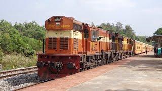 Surprise ALCO twins! GTL WDM3D twins chugs and departs with the Mysore Talguppa intercity!!