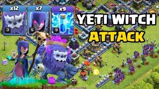 Th13 Powerfull Army | Th13 Yeti Witch Attack Strategy || Unstoppable Attack Strategy-Clash Of Clans