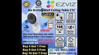 Ezviz IP Camera H1C C1C 2MP 1080P 2 Way Audio No Drilling Access Point WIFI Internet Mobile APP