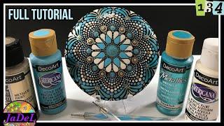 Blue and Gold Mandala Tutorial | Using DecoArt Paints