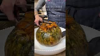 Roasted Stuffed Kabocha Squash with Saffron Cream Drizzle #shorts #cooking #thanksgiving #holiday