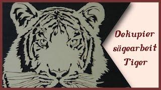 Dekupiersägearbeit Tiger / aus Sperrholz / Tiger aus Holz / Bild