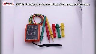 SM852B 3 Phase Sequence Rotation Indicator Tester Detector Checker Meter