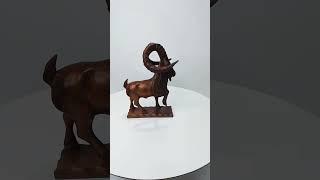 Handmade Wooden Markhor national animal of Pakistan #markhor #handicraft #sculpture