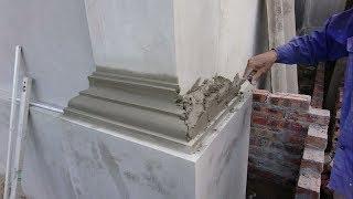 Amazing Construction Rendering Sand And Cement To The Column Foot - Build House Step By Step