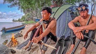 CAMPING BERBURU & BAKAR IKAN MONSTER DI SURGA TENGAH LAUT Ft. Paguyuban Spearo, Amar Waha