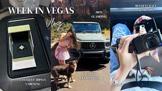 Vegas Vlog | VAN CLEEF Unboxing, Zion GLAMPING, Mercedes AMG G63 Off road, REVOLVE Haul