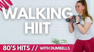 80's Walking HIIT Workout + dumbells || Walking Workout on the beat of the music with dumbells (80s)