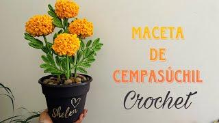 Maceta de cempasuchil(marigold)Crochet ️ #diademuertos #altardemuertos #cempasúchil