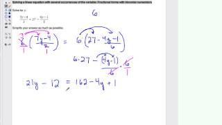 Solving an equation with fractions