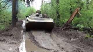 BMP-1 spring dirty forest road