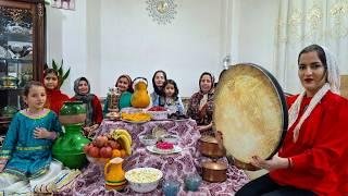 Yalda Night Celebration in a Iranian Mountain Village|The most special grilled chicken wings