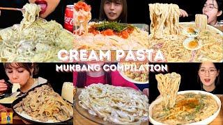 *30 MINS* CREAM PASTA MUKBANG *ASMR* COMPILATION |  BIG BITES | EATING SOUNDS