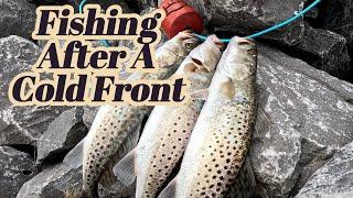 Fishing for SPECKLED TROUT after a COLD FRONT (Corpus Christi, TX)