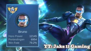 Top 1 Global BRUNO - Gold Lane - Gameplay by YT: Jaks 11 Gaming - Mobile Legends