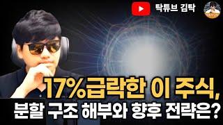 17%급락한 이 주식, 분할 구조 해부와 향후 전략은?!