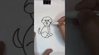 Easy and Simple Dog Tutorial #simpledrawing #easydrawing  #drawing  #fypシ゚viral