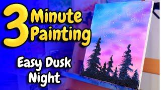 Easy & Fast Bob Ross Painting For Beginners - Dusk Painting!