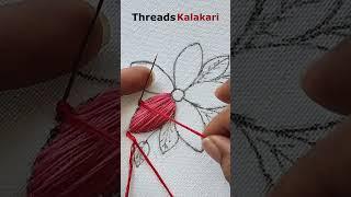 Stunning Flower Embroidery Designs / Hand Embroidery Work #shorts #embroidery