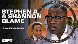  Stephen A. & Shannon Sharpe POINT BLAME after the Eagles' playoff loss to the Bucs  | First Take