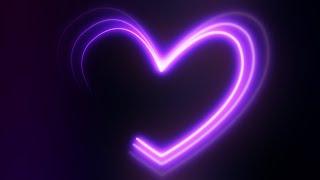 Vj Loops Purple Heart Neon Lights Background Video - Relaxing Live Wallpaper 4k