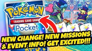 *BRAND NEW CHANGE & NEW MISSIONS!* + UPDATED EVENT INFO + THESE LOOK CRAZY GOOD! (Pokemon TCG Pocket