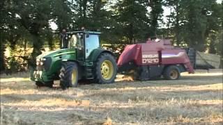 John Deere 7930 with NH D1210 baler