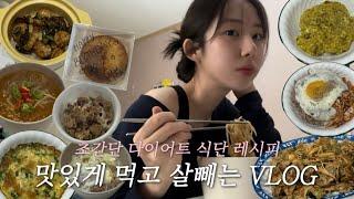 초간단 다이어트 식단 vlog 양참덮, 마라샹궈, 버섯덮밥, 카레덮밥, 양배추전, 또띠아, 마라탕