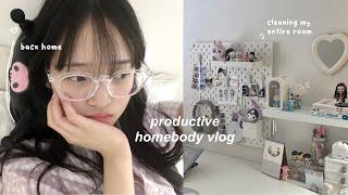 productive homebody vlog: back home after 7 months, reorganizing my entire room, trying crumbl