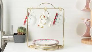 Tea Cup and Saucer Display Rack Stand Teacup Holder by HOHIYA