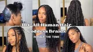 DIY All Human Hair Goddess Braids in Half the Time| Quick weave | YWigs x LovelyBryana